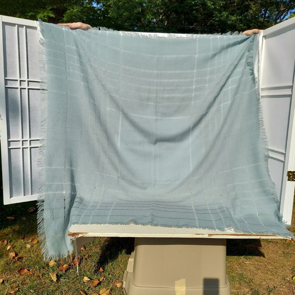 English Village 48 x 48 Square Scarf Shawl Woven With Open Weave Japan Vintage